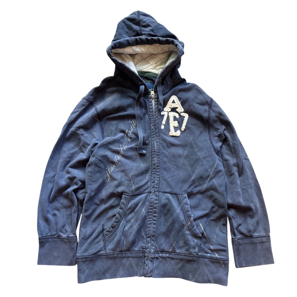 Y2K American Eagle Zip Up Hoodie Size XXL